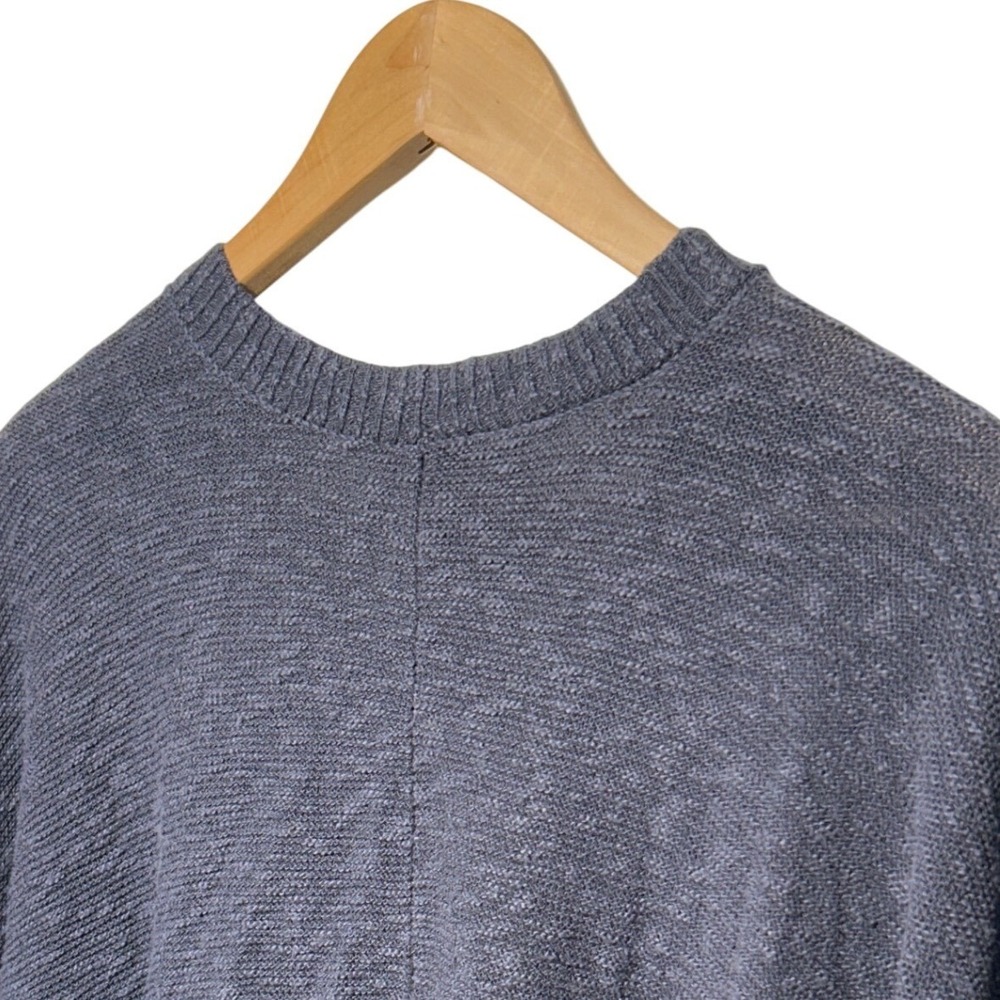 J. Jill Textured Knit Poncho Shawl Blue-Gray Women's One Size Fall Boho - Picture 9 of 10